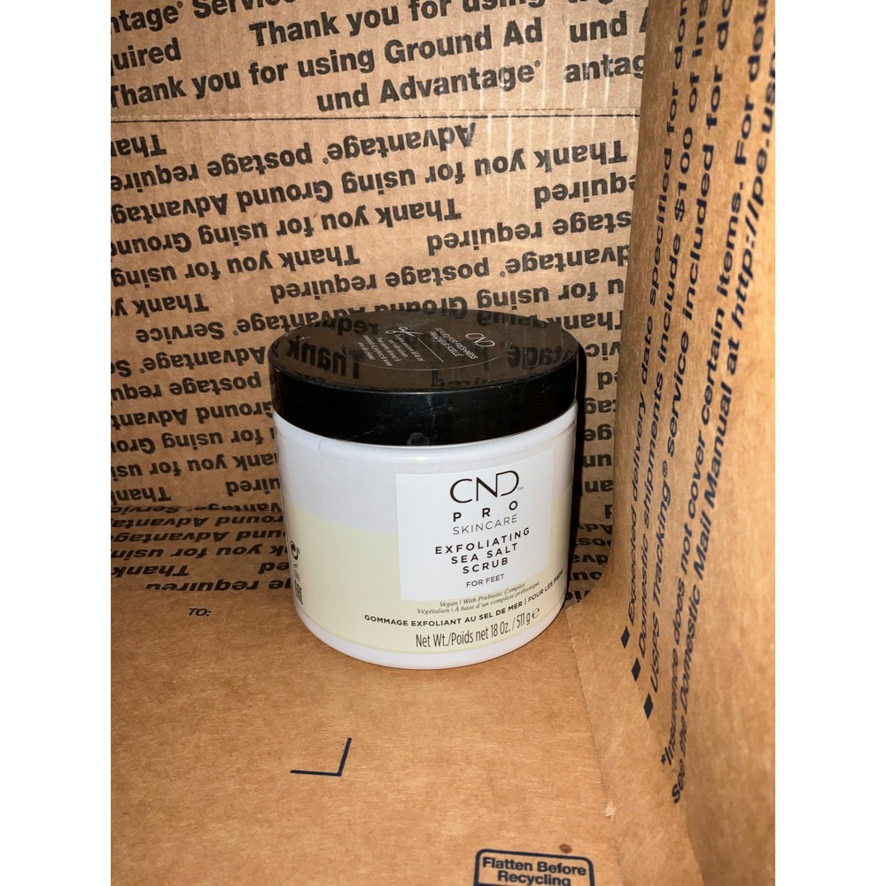 CND Exfoliating Sea Salt Scrub Prebiotic Complex Vegan Foot Care Jar